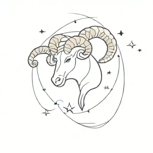 aries zodiac sign surrounded by scorpio constellation  tattoo design idea