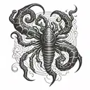 costellation of scorpio surrounded in aries zodiac logo tattoo design idea