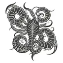 costellation of scorpio surrounded in aries zodiac logo tattoo design idea