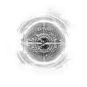 Shea Stadium at sunset with the Unisphere fountain in the foreground and The World's Fair in the background. tattoo design idea