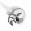 2 parrots flying tattoo design idea