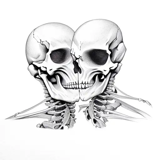 death skeleton with lust woman  tattoo design idea