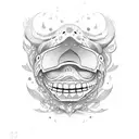fake smile tattoo design idea