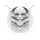 fake smile tattoo design idea