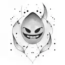 fake smile tattoo design idea