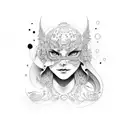 fake smile tattoo design idea