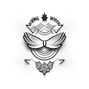 Wing with smile tattoo design idea