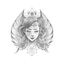 Wing with smile tattoo design idea