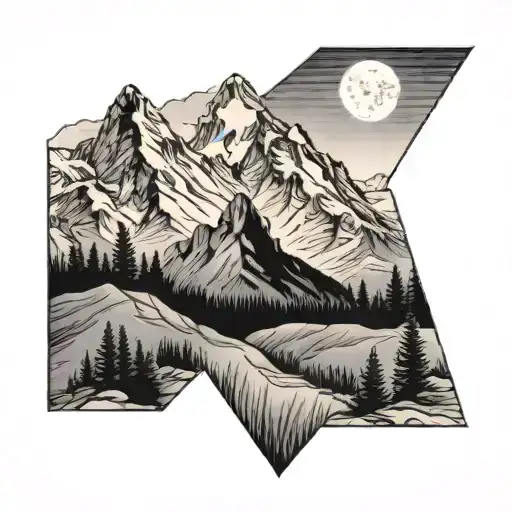 Colorado Mountains tattoo design idea