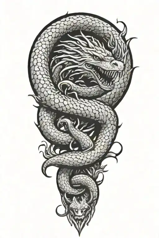 jormungandr surrounding world  tattoo design idea