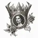 scarlet witch crown with agatha harkness ruins  tattoo design idea
