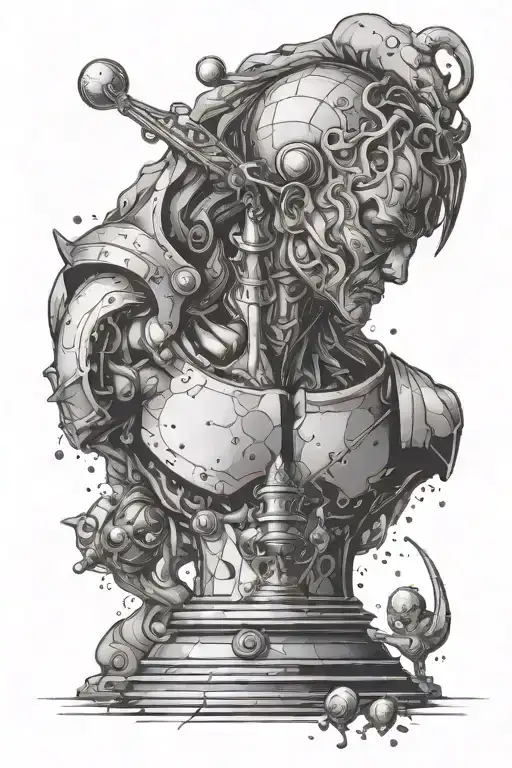 prometheus, chess, space, quantum physics tattoo design idea