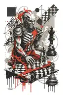 prometheus, chess, space, quantum physics tattoo design idea