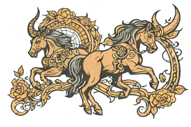 Sagittarius Leo Taurus tattoo design idea