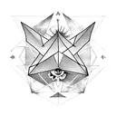 Memento Mori with falling angle and bats  tattoo design idea