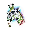 zombie giraffe  tattoo design idea