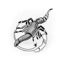 simple scorpion with a Heart instead of a stinger tattoo design idea