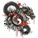 samurai yin yang tattoo design idea