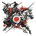 samurai yin yang tattoo design idea