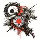 samurai yin yang tattoo design idea