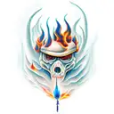 fire hero  tattoo design idea