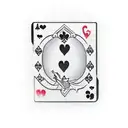 A cardinal in flight incorporated with a 5 cards: the 5 of hearts, the jack of hearts, the ace of hearts, king of hearts tattoo design idea