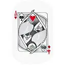 A cardinal in flight incorporated with a 5 cards: the 5 of hearts, the jack of hearts, the ace of hearts, king of hearts tattoo design idea