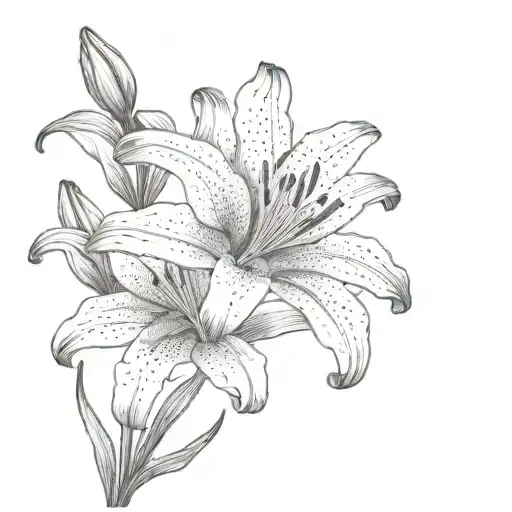 lily flower tattoo design idea