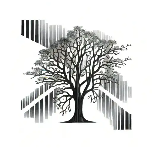 barcode tree tattoo design idea