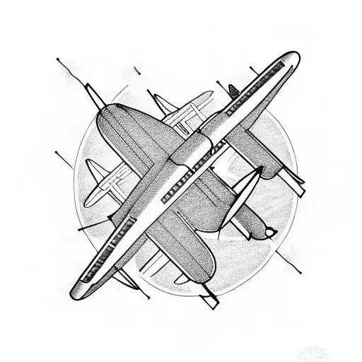 Deconstructed Cessna plane tattoo design idea
