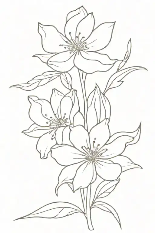 birthflower January, February, May, november birth flower bouquet tattoo design idea