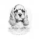 Cocker Spaniel Brit Dog tattoo design idea
