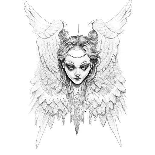 Forever 20 with angel wings tattoo design idea