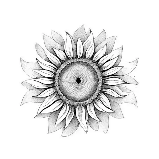 Sunflower tattoo design idea