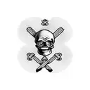 skull and crossbones  tattoo design idea