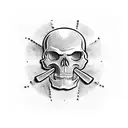 skull and crossbones  tattoo design idea