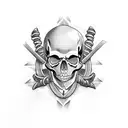 skull and crossbones  tattoo design idea
