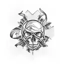 skull and crossbones  tattoo design idea