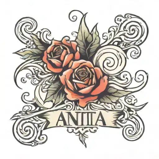 Wife name "Anita" tattoo design idea
