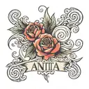 Wife name "Anita" tattoo design idea