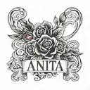 Wife name "Anita" tattoo design idea