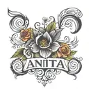 Wife name "Anita" tattoo design idea