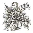 Wife name "Anita" tattoo design idea