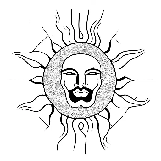 sun and air elements tattoo design idea