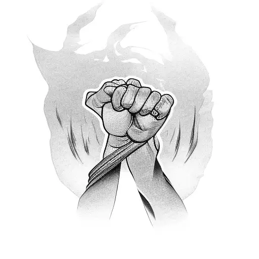 fist holding karate black belt upper arm tattoo tattoo design idea