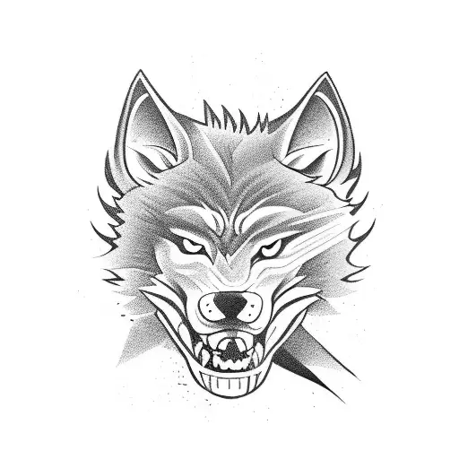 scary wolf biting karate black belt for upper arm tattoo tattoo design idea