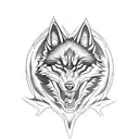 scary wolf biting karate black belt for upper arm tattoo tattoo design idea
