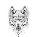 scary wolf biting karate black belt for upper arm tattoo tattoo design idea