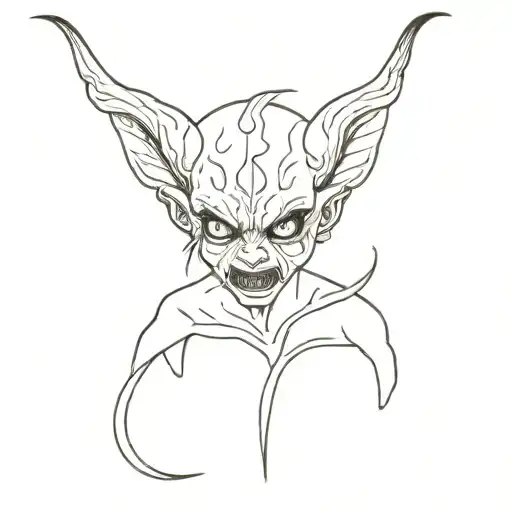 baby  demon  tattoo design idea