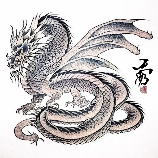 Traditional Japanese Dragon || Book-ink